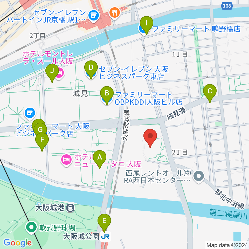 大阪市立城東スポーツセンター周辺のコンビニエンスストア一覧地図