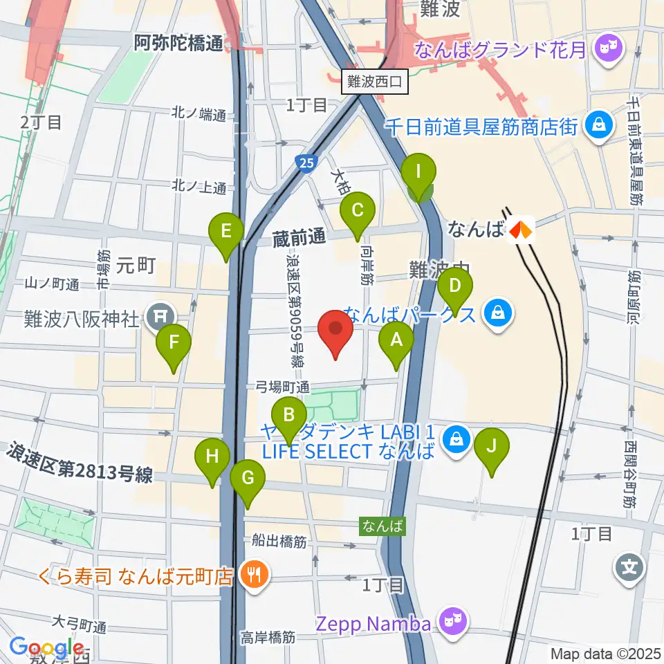 大阪市立浪速スポーツセンター周辺のコンビニエンスストア一覧地図