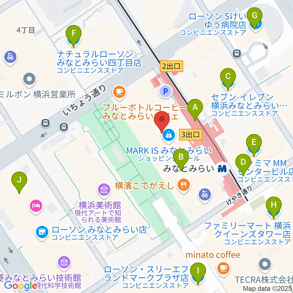 ローソン・ユナイテッドシネマ STYLE-S みなとみらい周辺のコンビニエンスストア一覧地図