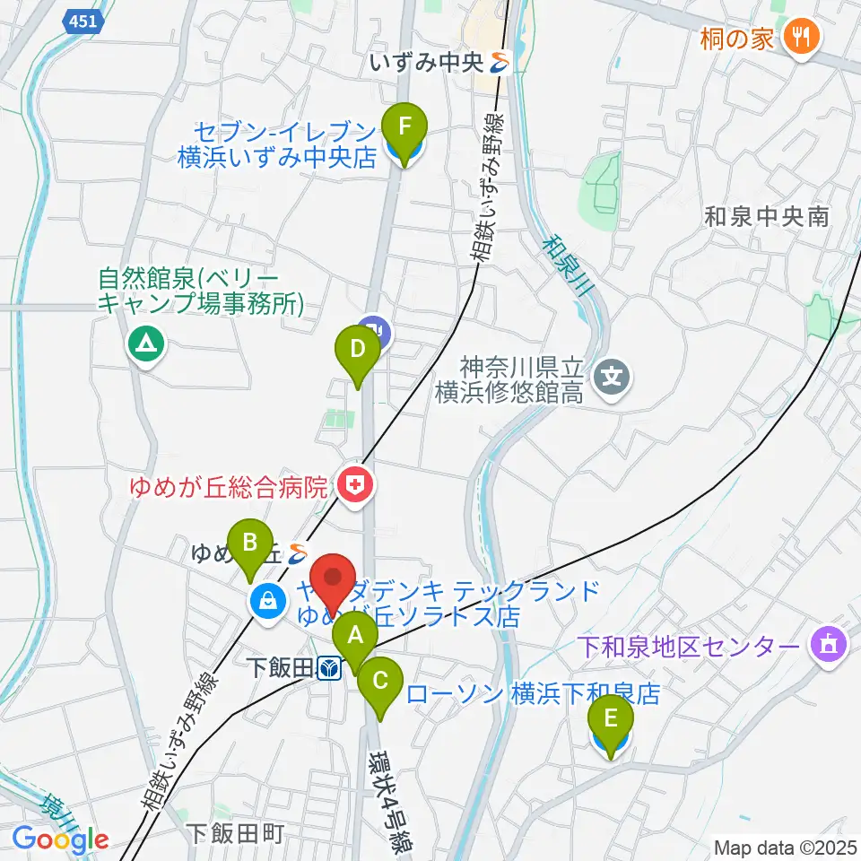 109シネマズゆめが丘周辺のコンビニエンスストア一覧地図