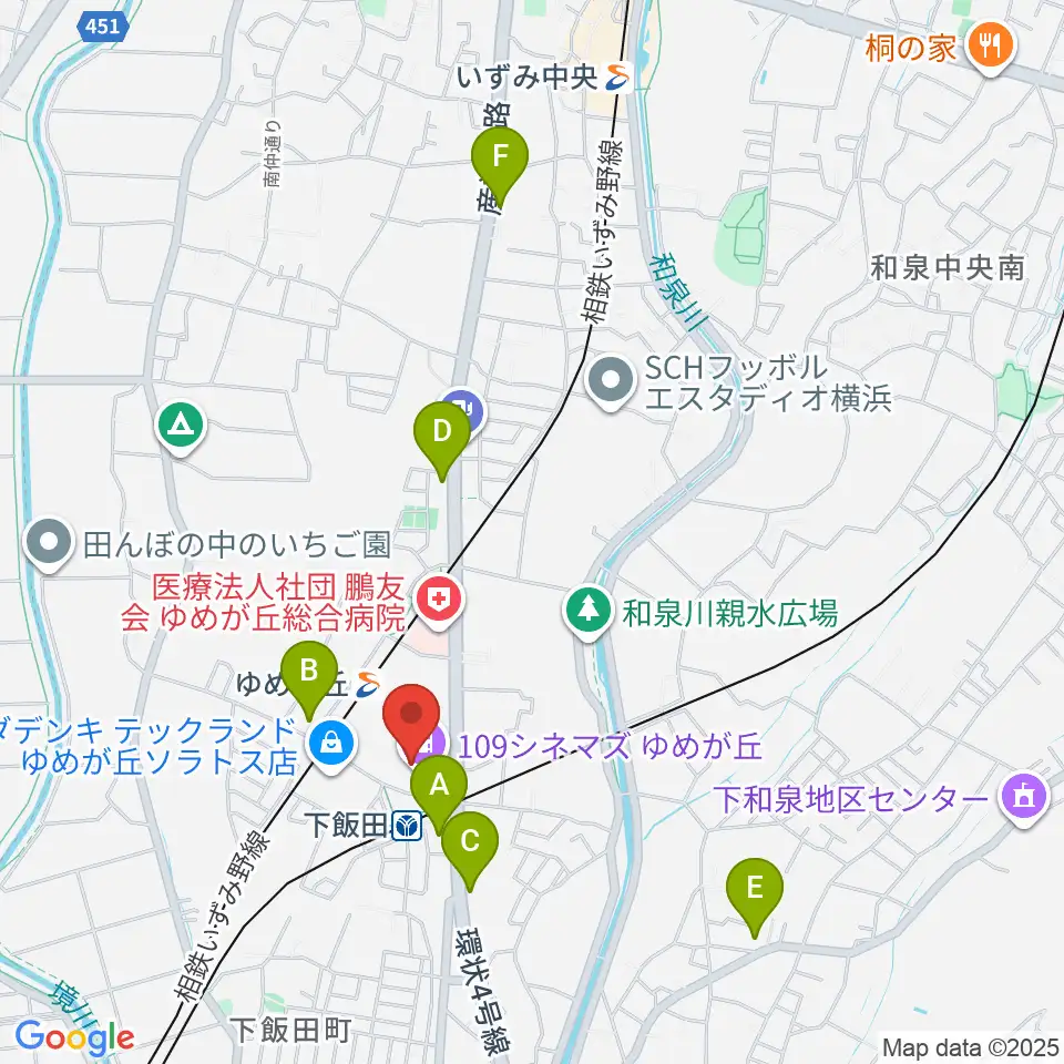 109シネマズゆめが丘周辺のコンビニエンスストア一覧地図