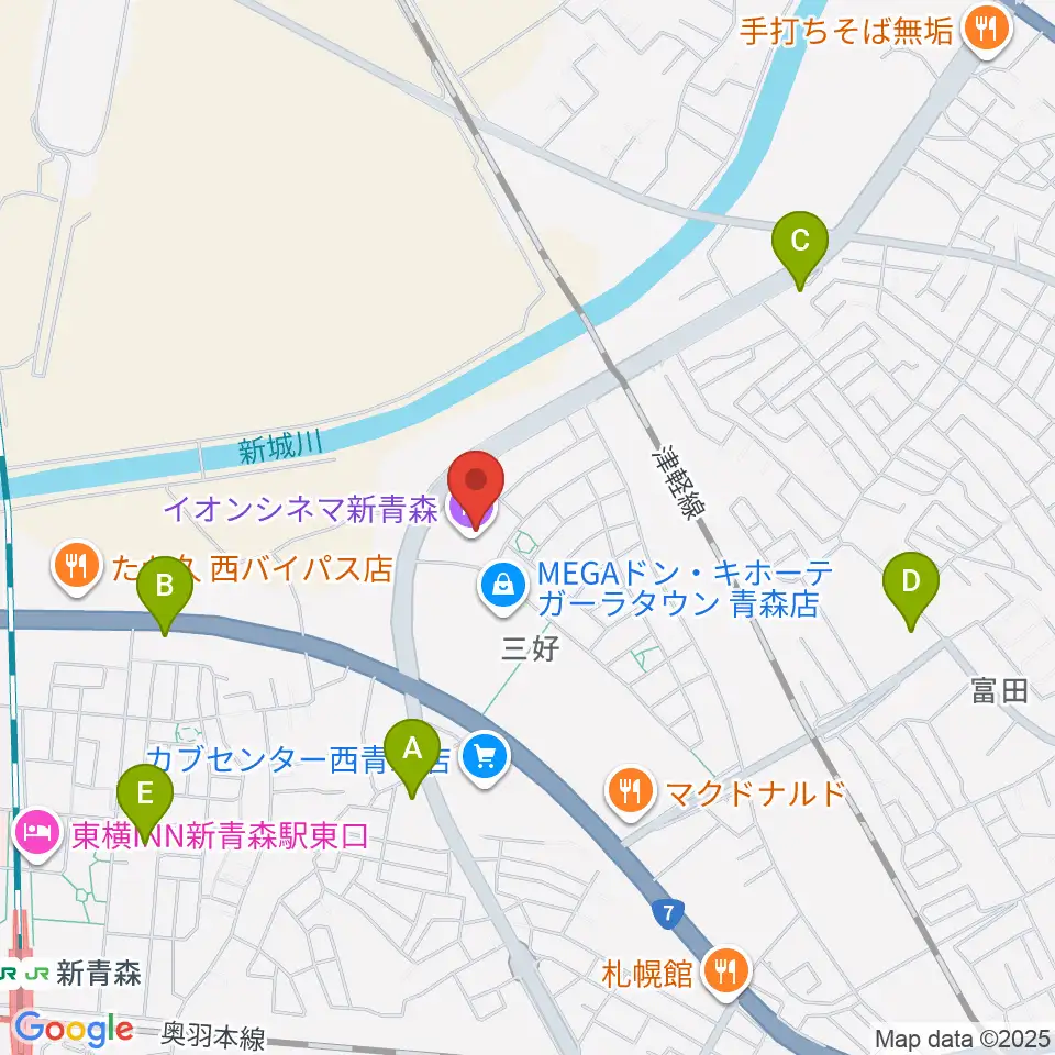 イオンシネマ新青森周辺のコンビニエンスストア一覧地図