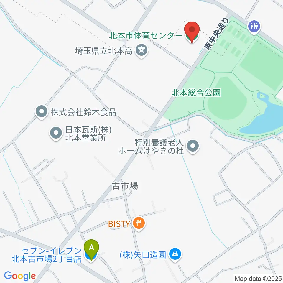 北本市体育センター周辺のコンビニエンスストア一覧地図