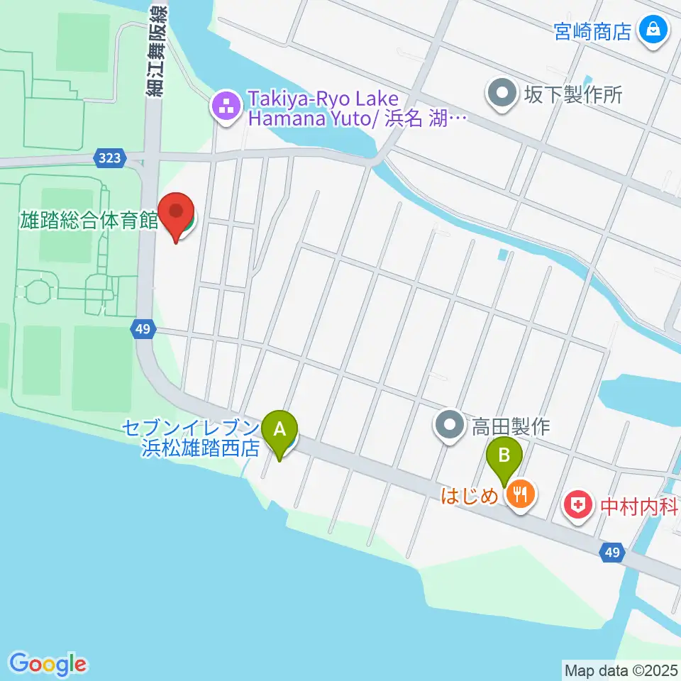 雄踏総合体育館周辺のコンビニエンスストア一覧地図