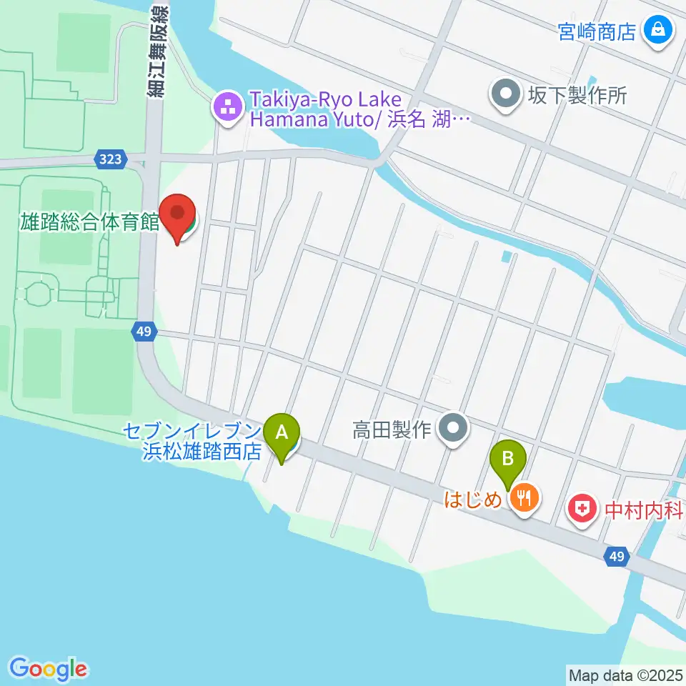 雄踏総合体育館周辺のコンビニエンスストア一覧地図