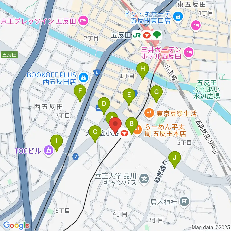 シティホール&ギャラリー五反田周辺のコンビニエンスストア一覧地図