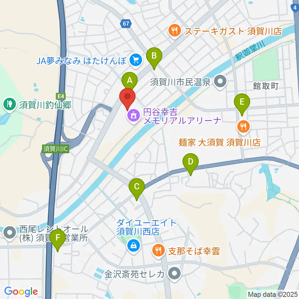 円谷幸吉メモリアルアリーナ周辺のコンビニエンスストア一覧地図