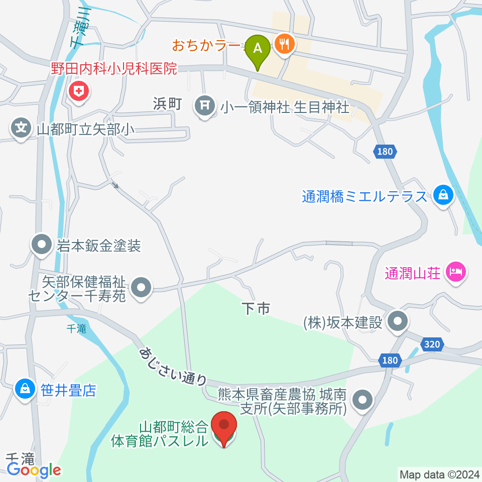 山都町総合体育館パスレル周辺のコンビニエンスストア一覧地図