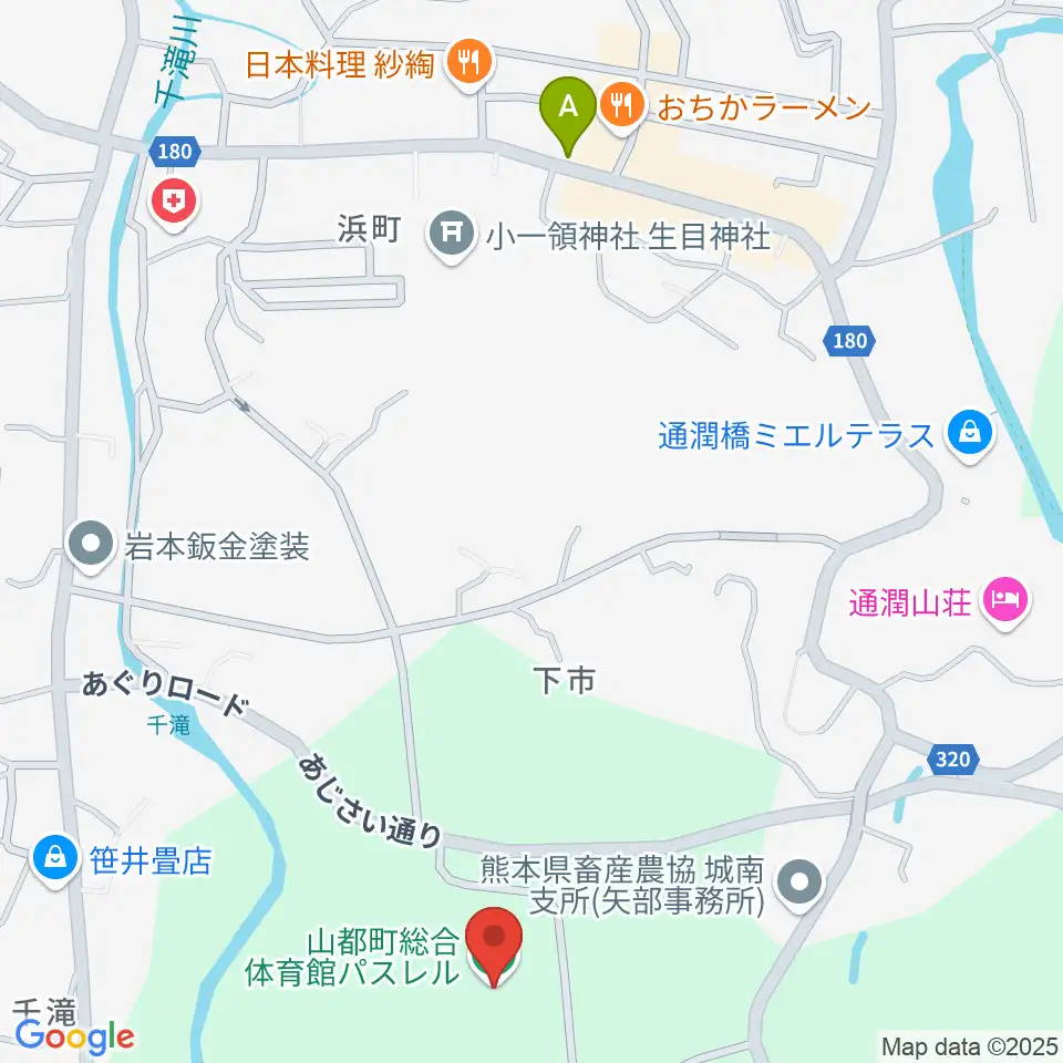 山都町総合体育館パスレル周辺のコンビニエンスストア一覧地図