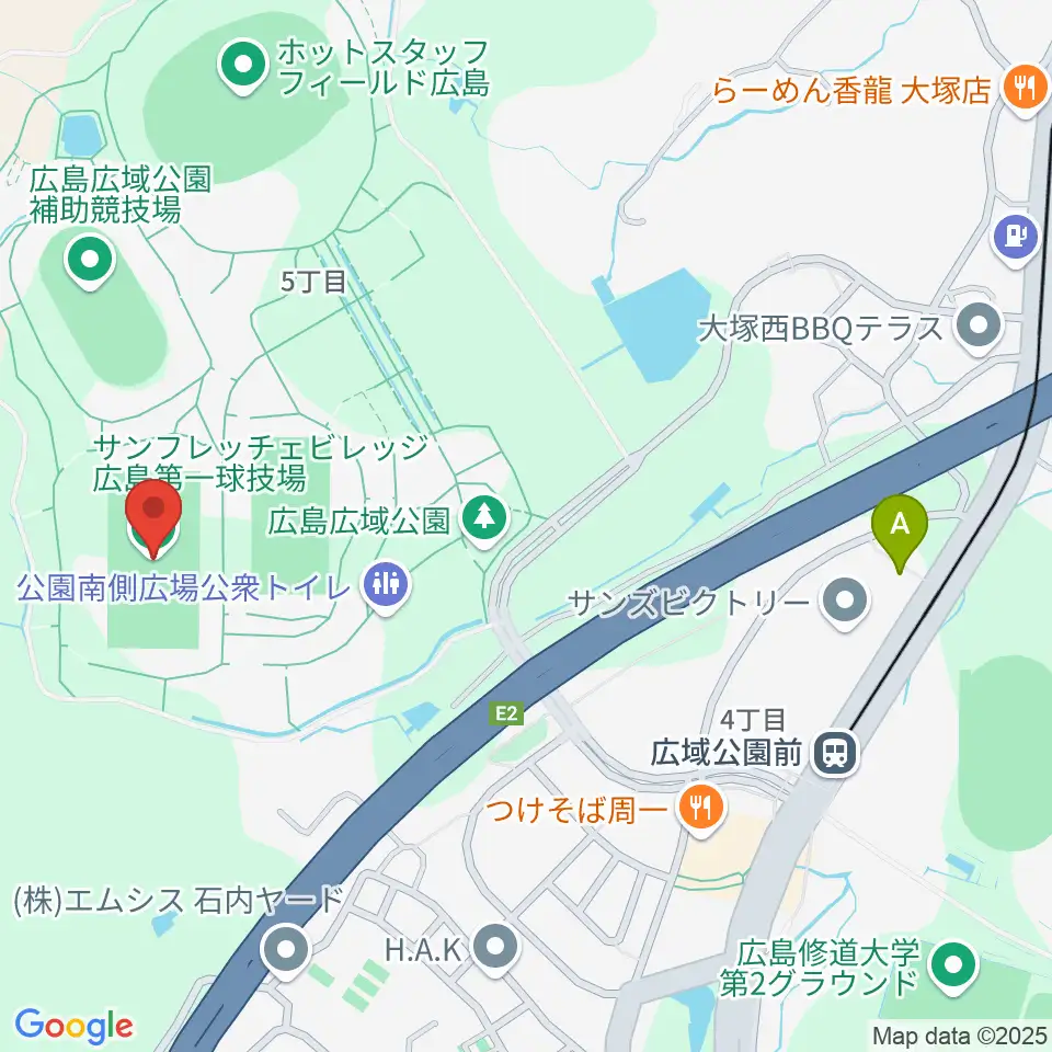 サンフレッチェビレッジ広島第一球技場周辺のコンビニエンスストア一覧地図