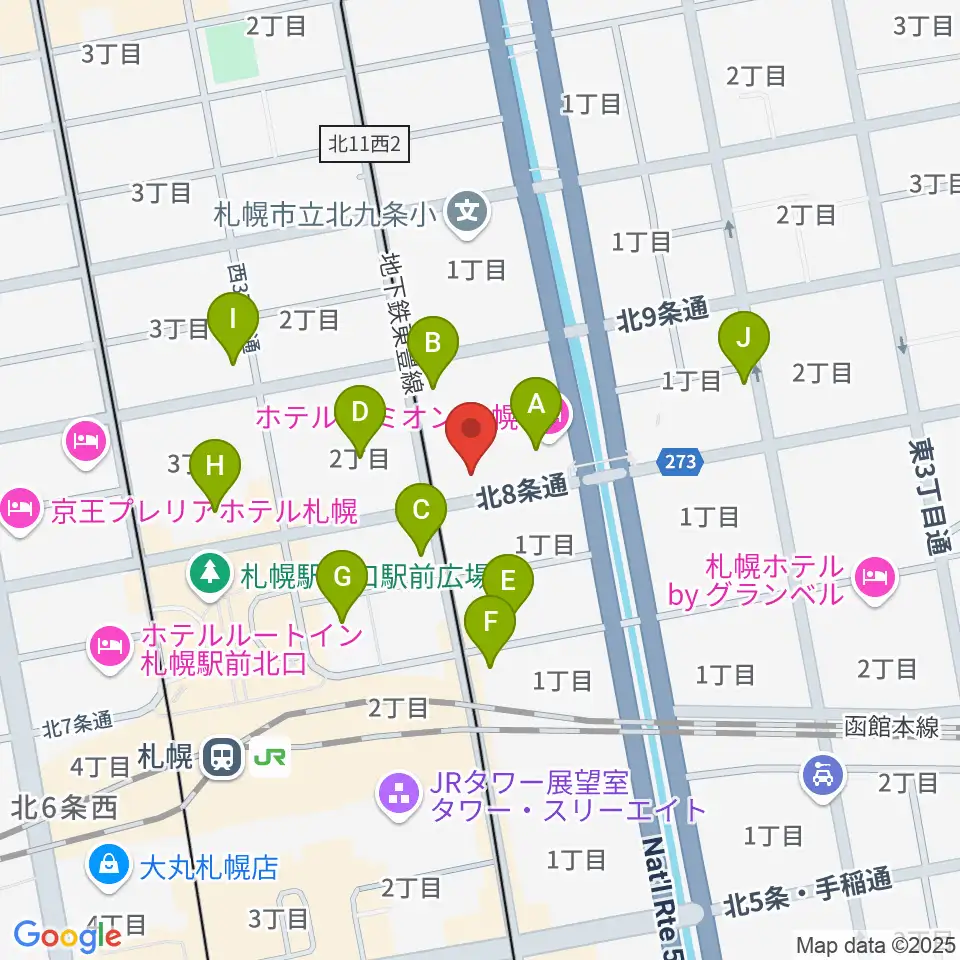 ジョブキタ北八劇場周辺のコンビニエンスストア一覧地図
