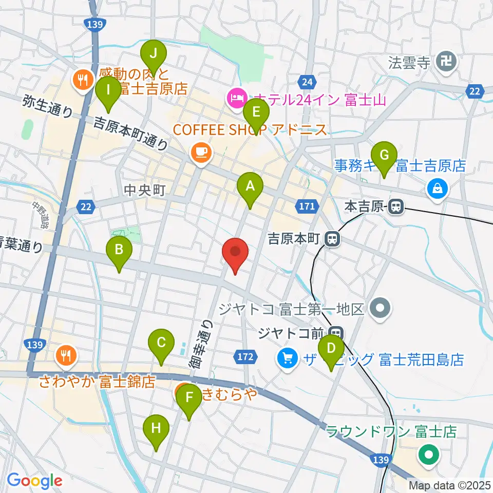 富士市立富士体育館周辺のコンビニエンスストア一覧地図