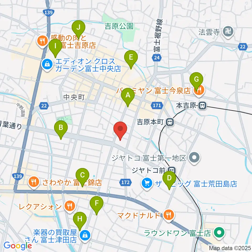 富士市立富士体育館周辺のコンビニエンスストア一覧地図