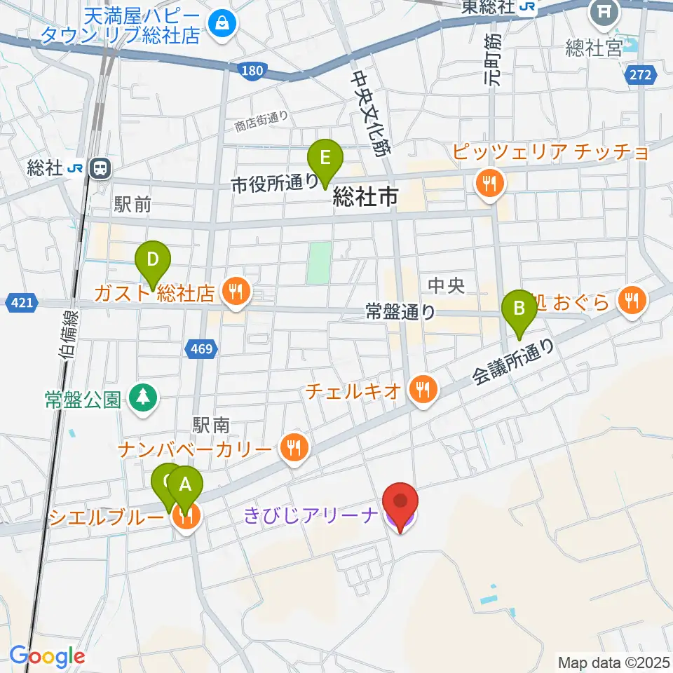 きびじアリーナ周辺のコンビニエンスストア一覧地図