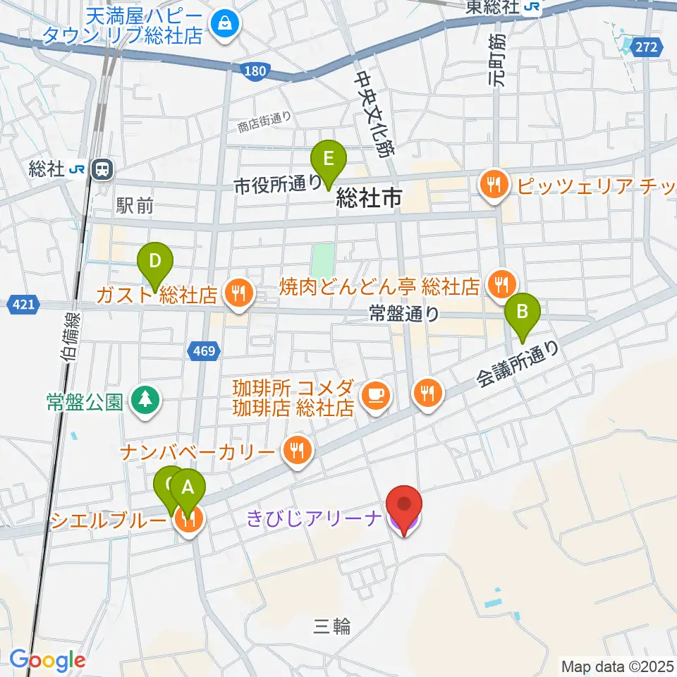 きびじアリーナ周辺のコンビニエンスストア一覧地図