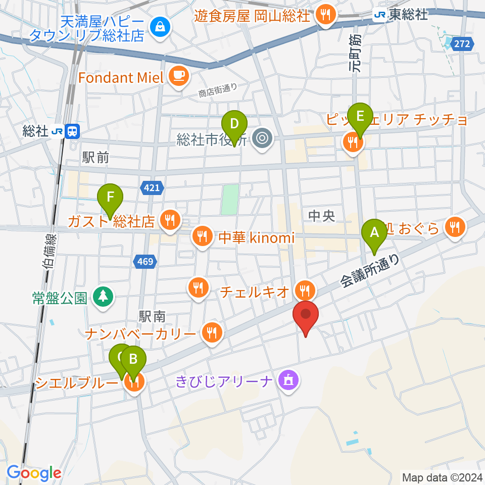 総社市武道館周辺のコンビニエンスストア一覧地図