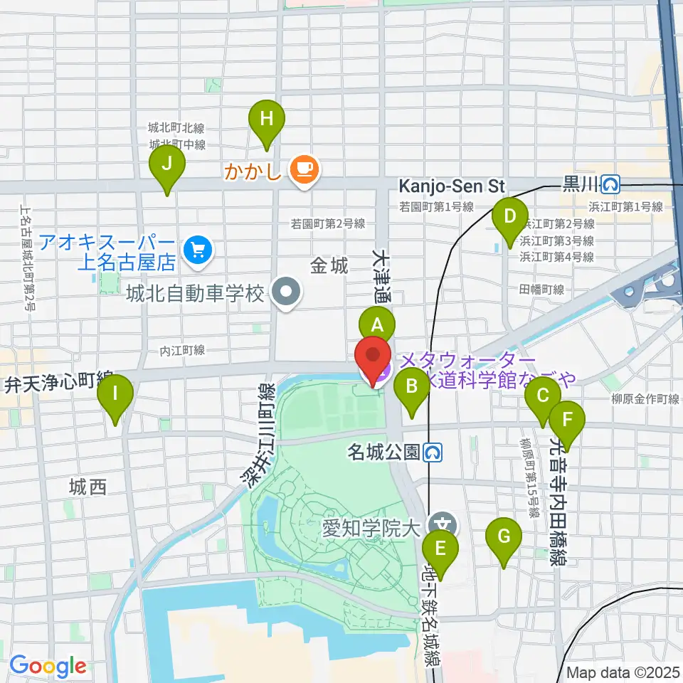メタウォーター下水道科学館なごや周辺のコンビニエンスストア一覧地図