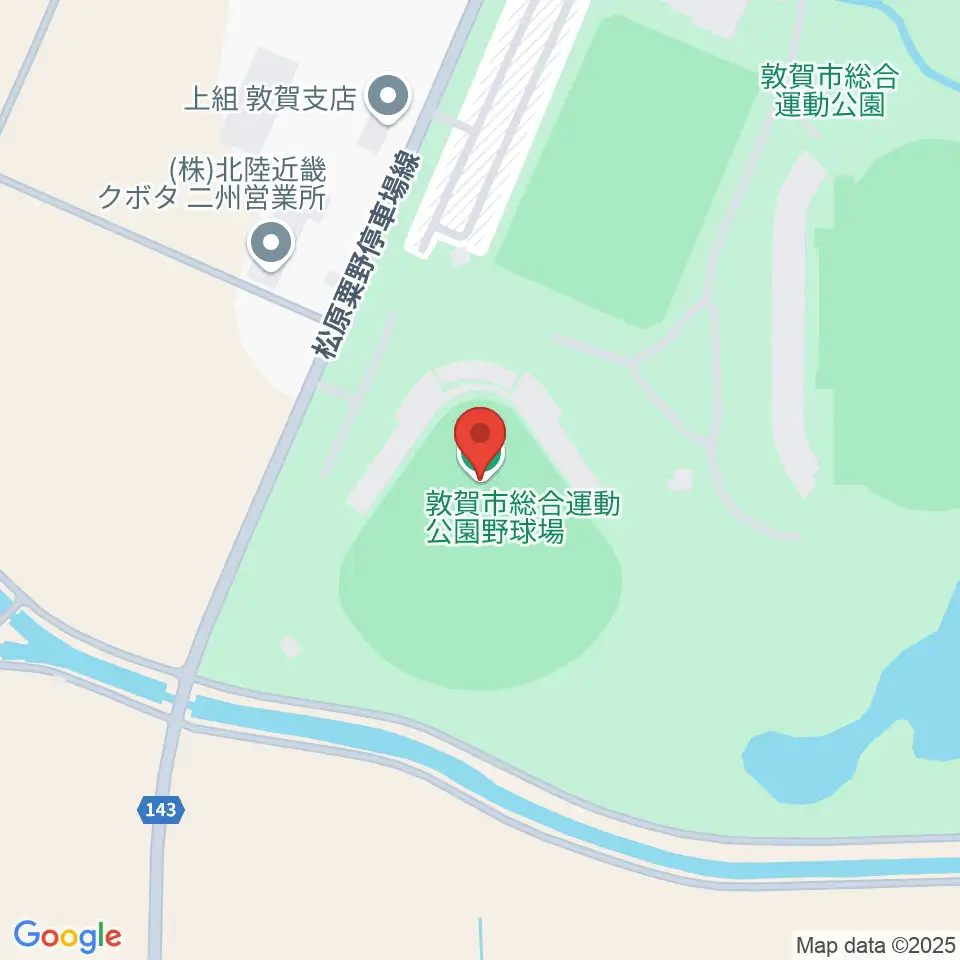 敦賀市総合運動公園野球場周辺のコンビニエンスストア一覧地図