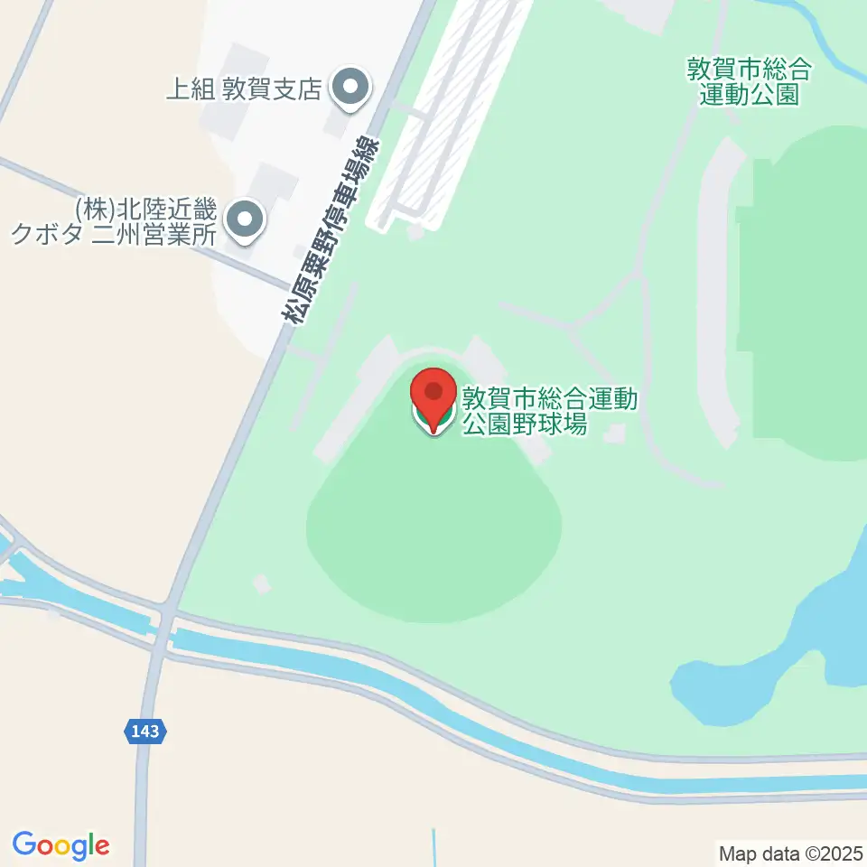 敦賀市総合運動公園野球場周辺のコンビニエンスストア一覧地図