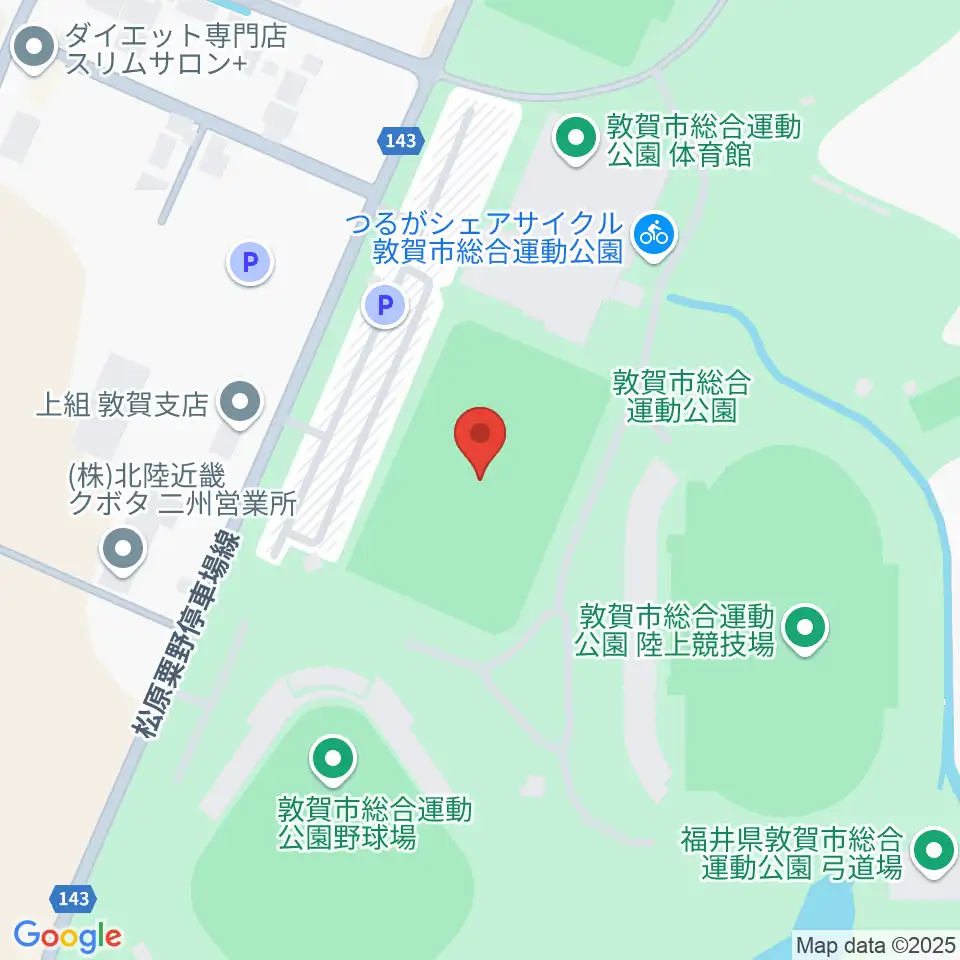 敦賀市総合運動公園多目的広場周辺のコンビニエンスストア一覧地図