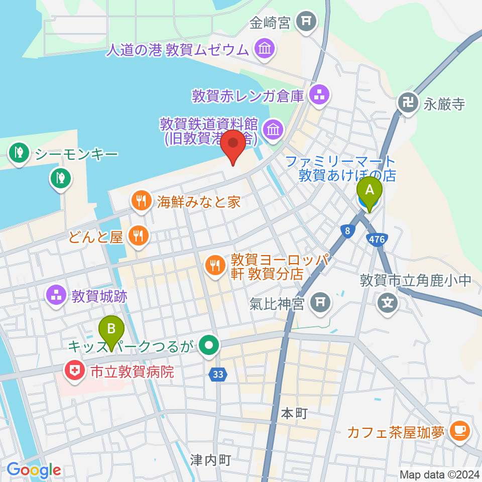 きらめきみなと館周辺のコンビニエンスストア一覧地図