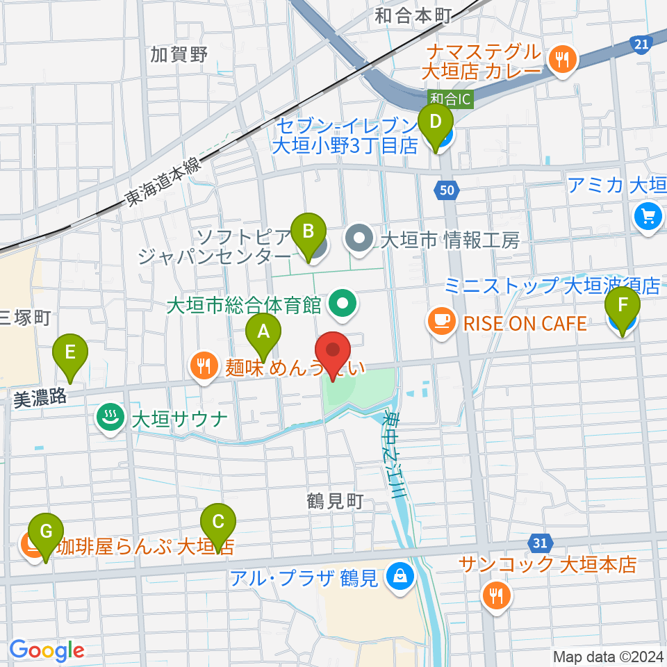 三城公園ソフトボール場周辺のコンビニエンスストア一覧地図