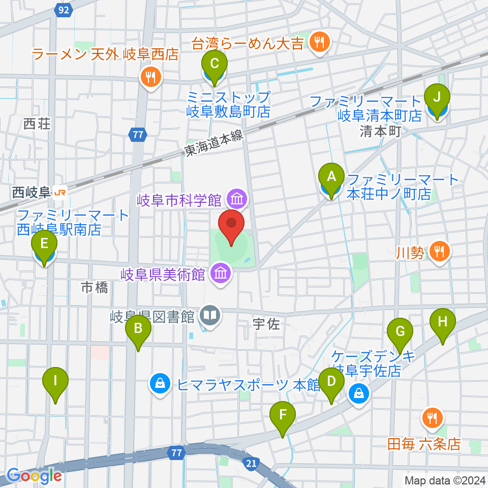 八ツ草公園野球場周辺のコンビニエンスストア一覧地図