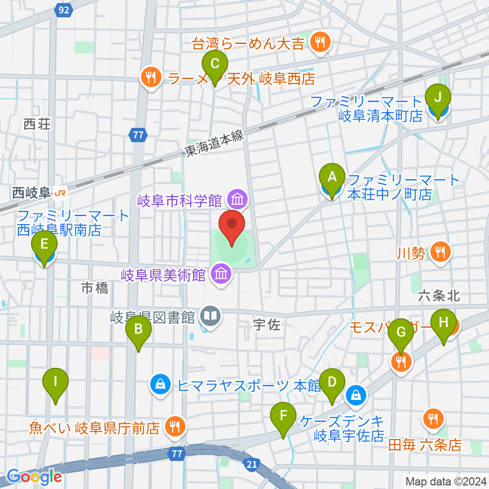 八ツ草公園野球場周辺のコンビニエンスストア一覧地図