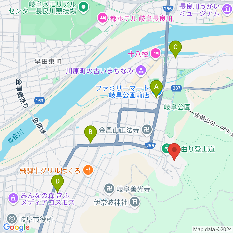 岐阜県歴史資料館周辺のコンビニエンスストア一覧地図