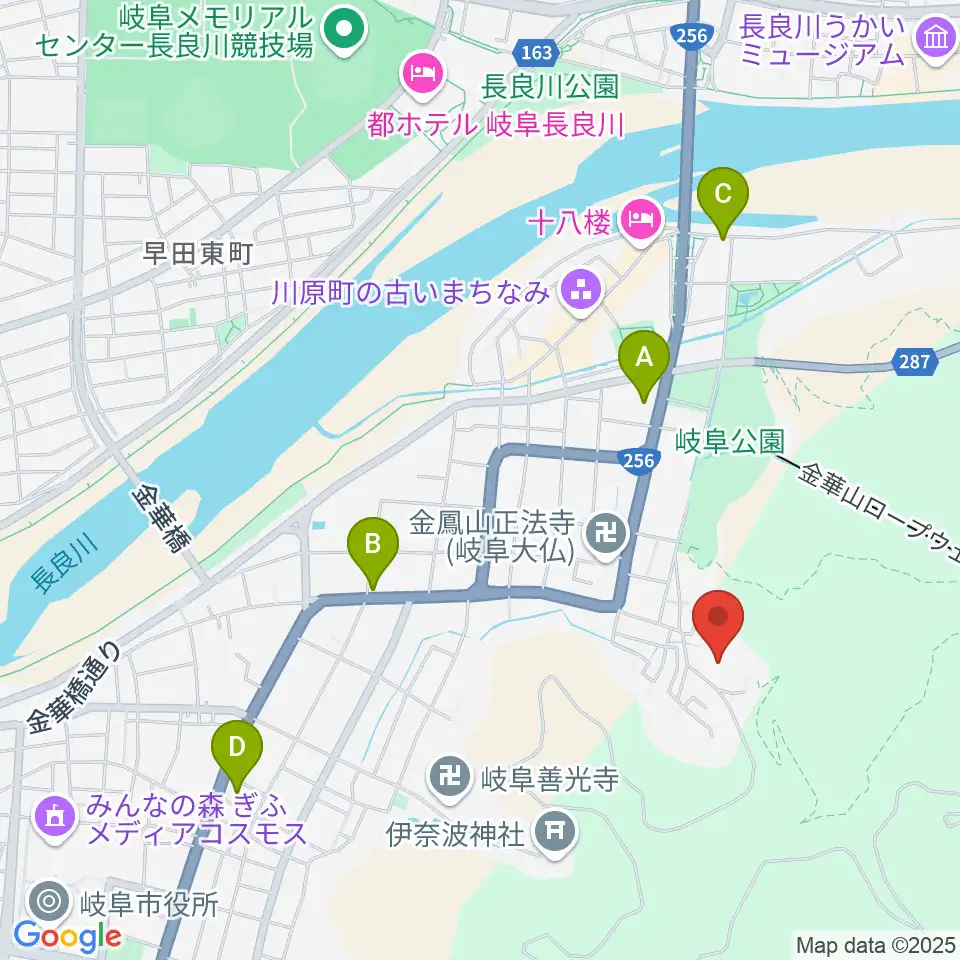 岐阜県歴史資料館周辺のコンビニエンスストア一覧地図