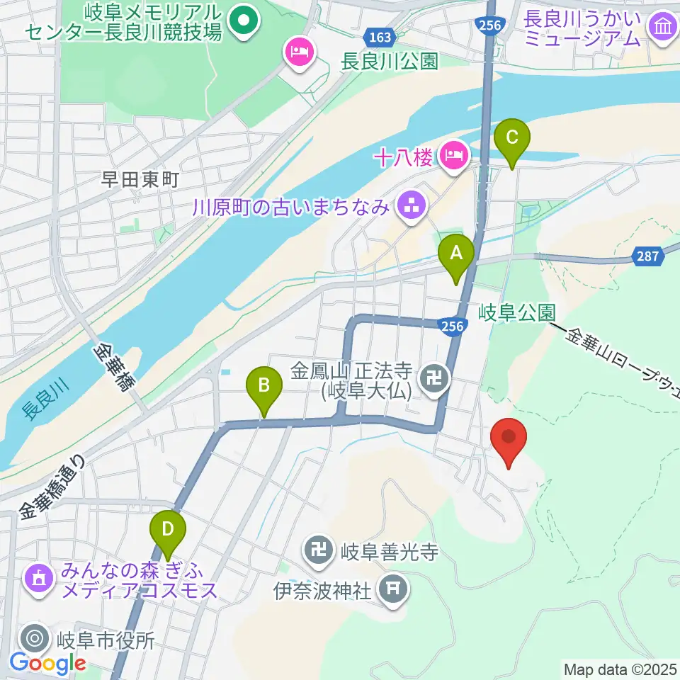 岐阜県歴史資料館周辺のコンビニエンスストア一覧地図
