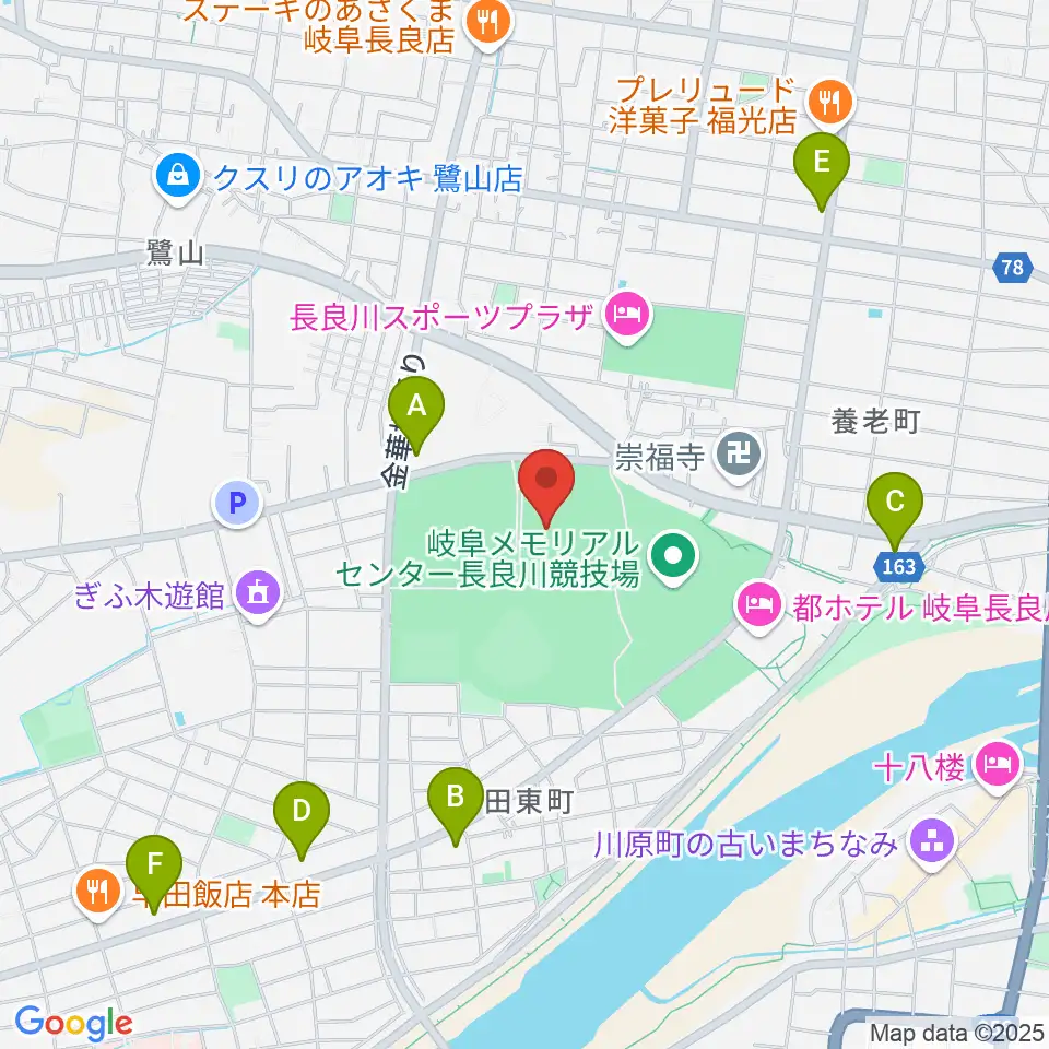 長良川スイミングプラザ周辺のコンビニエンスストア一覧地図