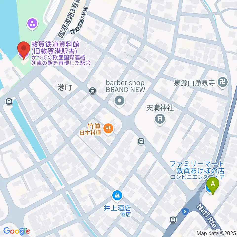 敦賀鉄道資料館周辺のコンビニエンスストア一覧地図