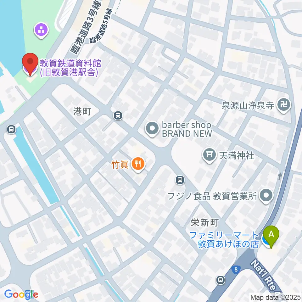 敦賀鉄道資料館周辺のコンビニエンスストア一覧地図