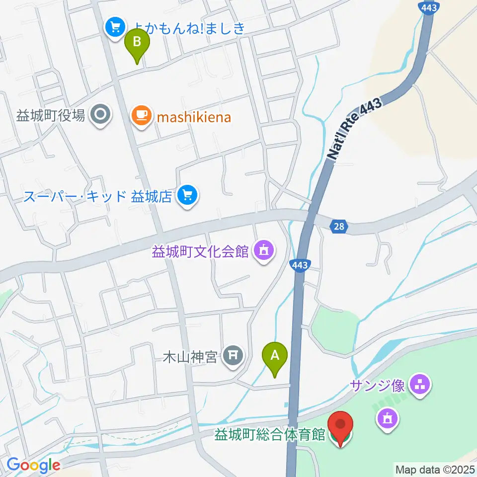 益城町総合体育館周辺のコンビニエンスストア一覧地図