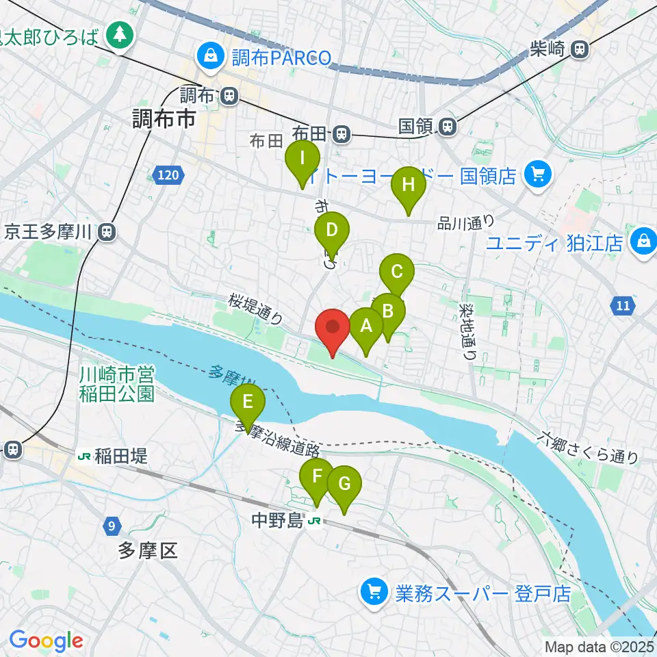 三菱養和会 調布グラウンド周辺のコンビニエンスストア一覧地図