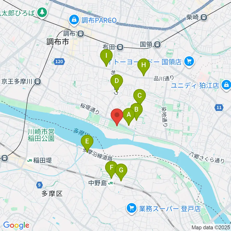 三菱養和会 調布グラウンド周辺のコンビニエンスストア一覧地図