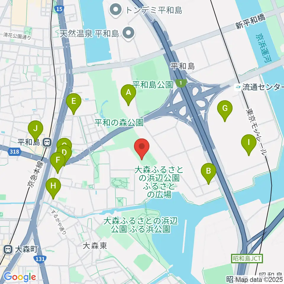 平和の森公園 弓道場・アーチェリー場周辺のコンビニエンスストア一覧地図