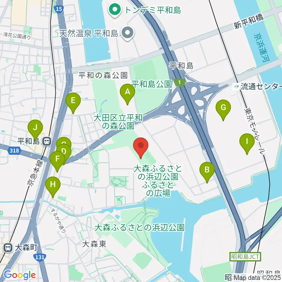 平和の森公園 弓道場･アーチェリー場周辺のコンビニエンスストア一覧地図