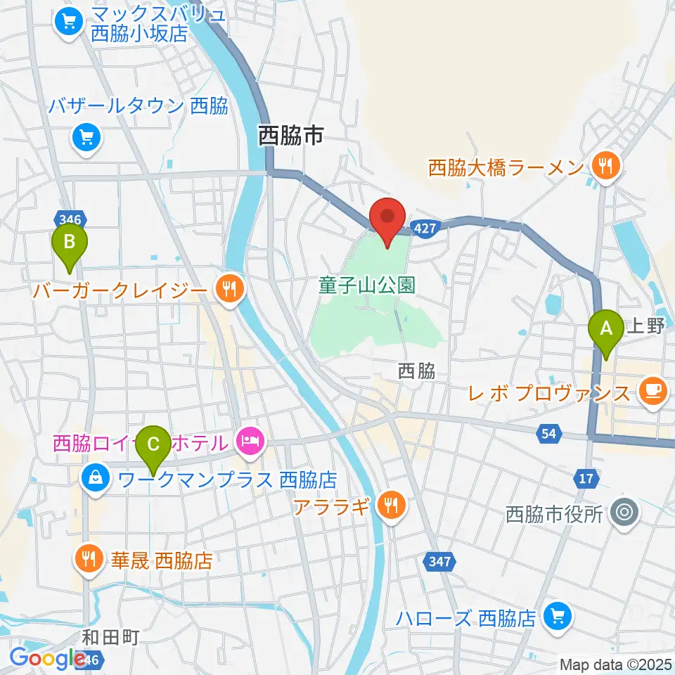 西脇市総合市民センター周辺のコンビニエンスストア一覧地図