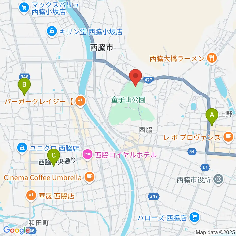 西脇市総合市民センター周辺のコンビニエンスストア一覧地図