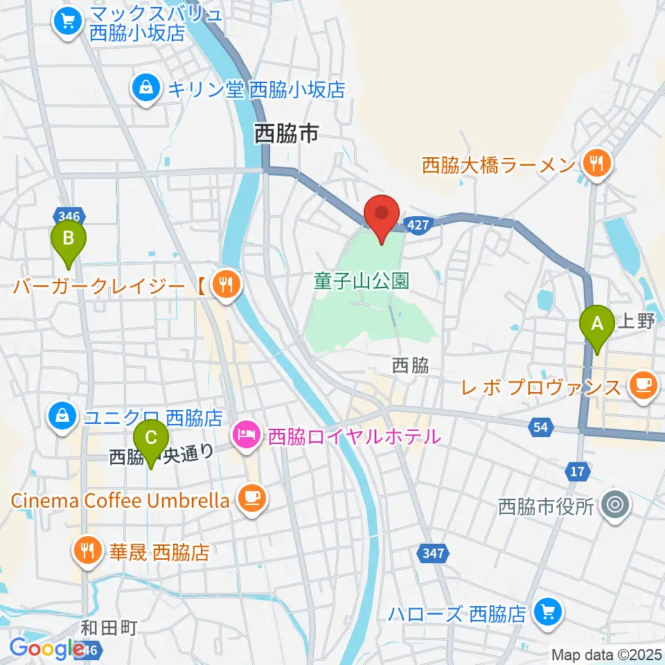 西脇市総合市民センター周辺のコンビニエンスストア一覧地図