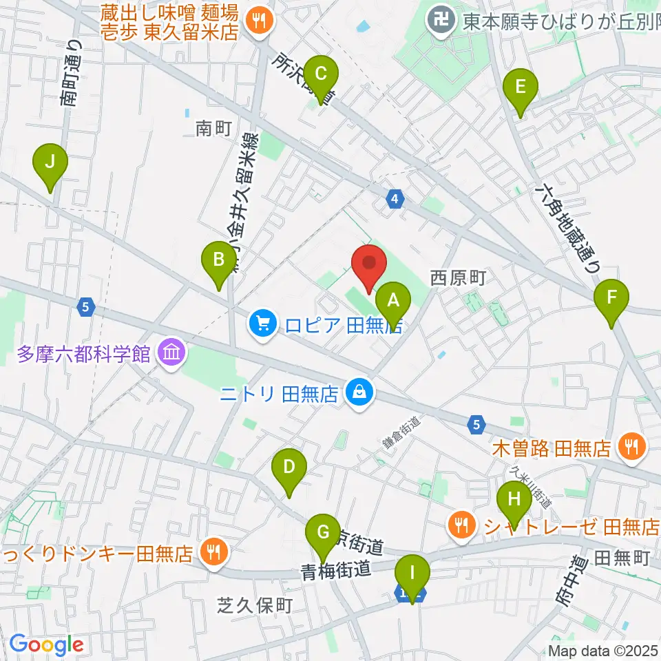 西東京市郷土資料室周辺のコンビニエンスストア一覧地図