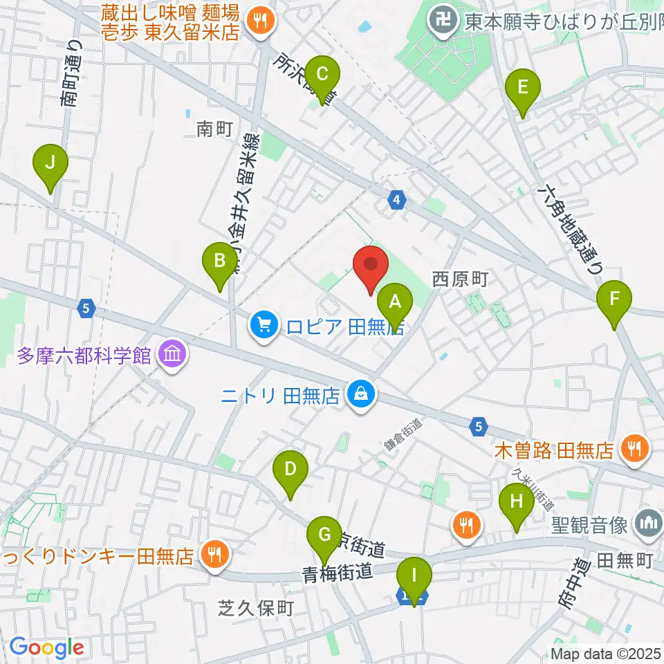 西東京市郷土資料室周辺のコンビニエンスストア一覧地図