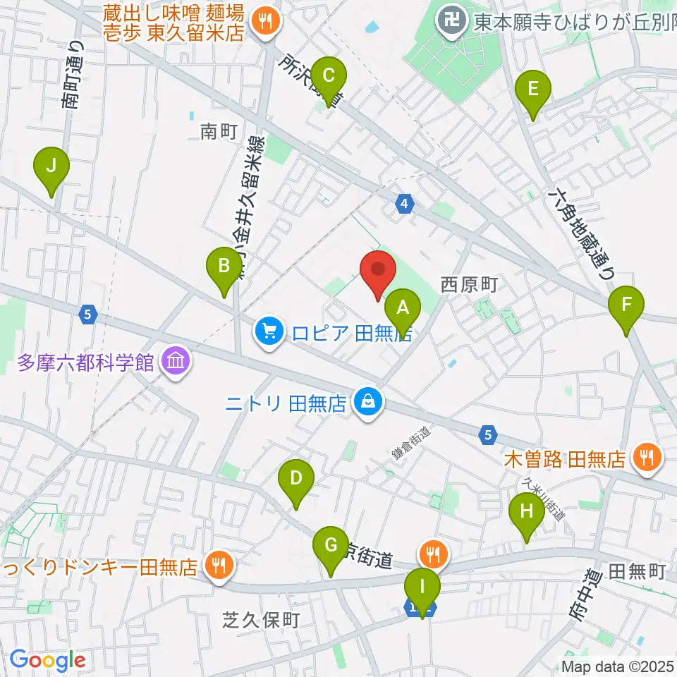 西東京市郷土資料室周辺のコンビニエンスストア一覧地図