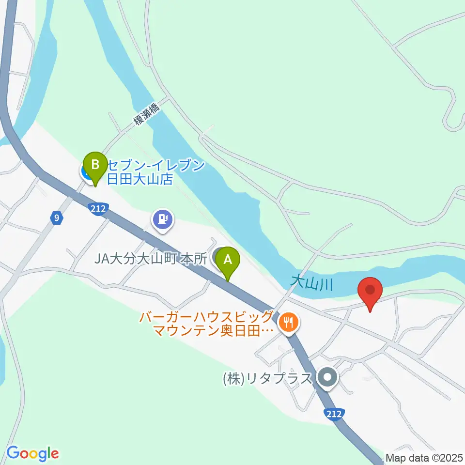 日田市大山文化センター周辺のコンビニエンスストア一覧地図