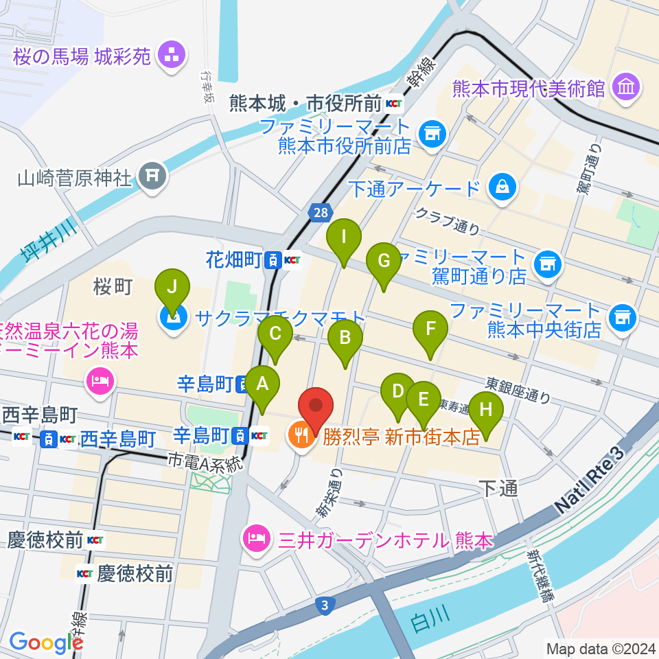 Denkikan周辺のコンビニエンスストア一覧地図