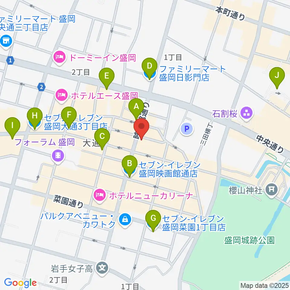 中央映画劇場周辺のコンビニエンスストア一覧地図