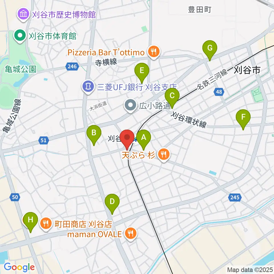 刈谷日劇周辺のコンビニエンスストア一覧地図