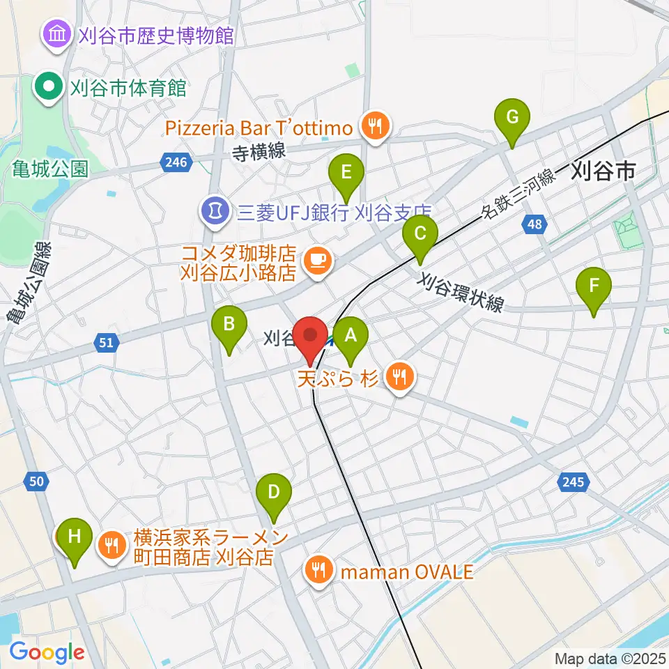 刈谷日劇周辺のコンビニエンスストア一覧地図
